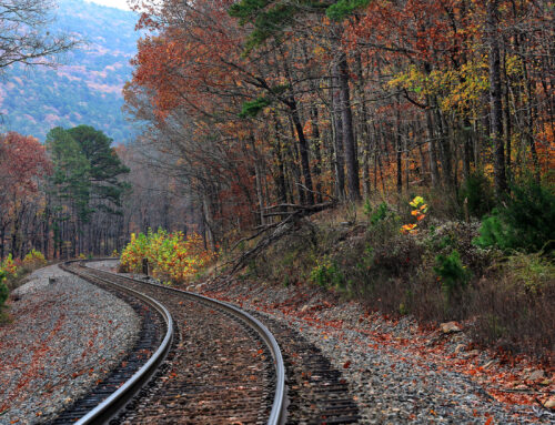 Train Tracks in Fall, Through the Mountain Valley